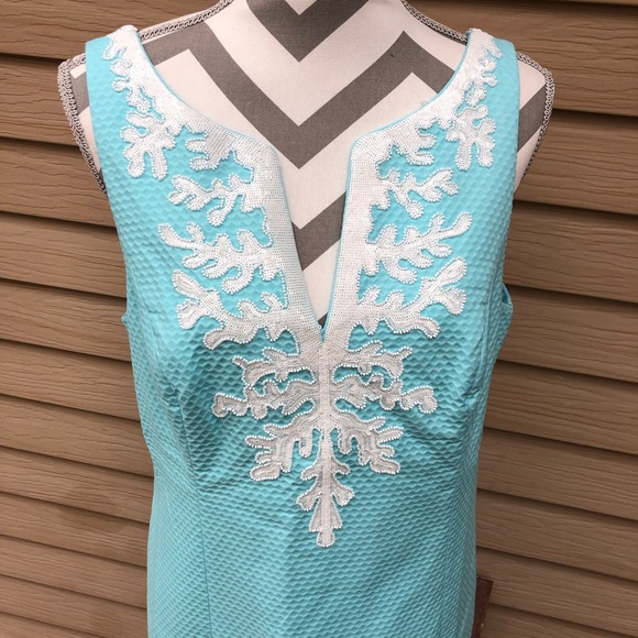 Lilly Pulitzer Gabby Shift Dress Seasalt Blue 12 - Picture 4 of 8